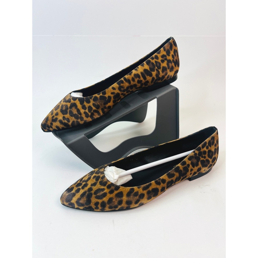 Margaux The Pointe Suede Leopard Print Pointed Toe Flats Shoes Women's Size 11